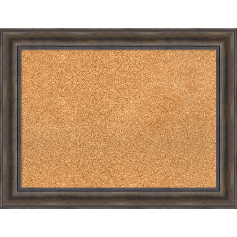 Rustic Charred Wood Framed Natural Cork Bulletin Board