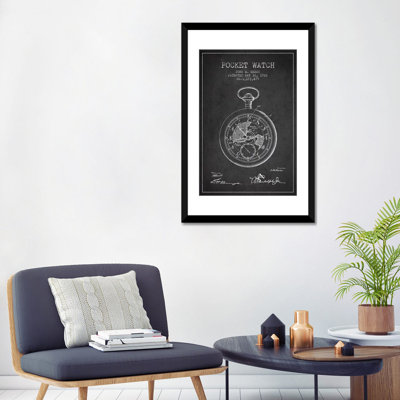 John A. Meroz Pocket Watch Pattern Sketch (Charcoal) by Aged Pixel - Gallery-Wrapped Canvas Giclée