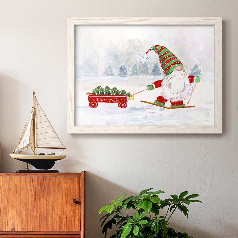 Winter Gnome I, reproduction d'art sur toile, H 18 po x l 26 po x P 1,5 po, Blanc
