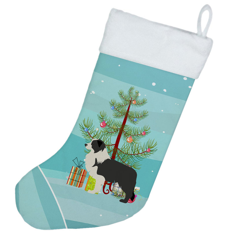 Chaussette de noël joyeux de noël, Border collie noir