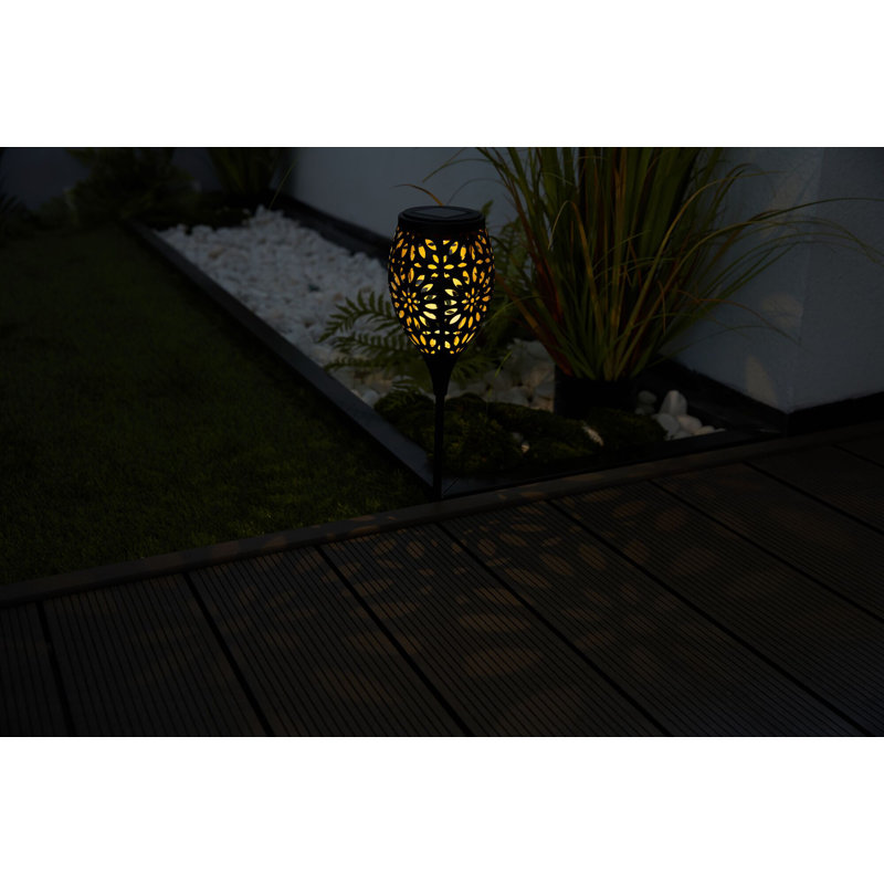 Roane Black/Brown Solar Powered Integrated LED Metal Pathway Light