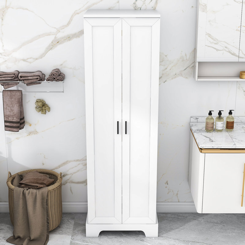Armoire de rangement en bois avec deux portes Navae, Blanc