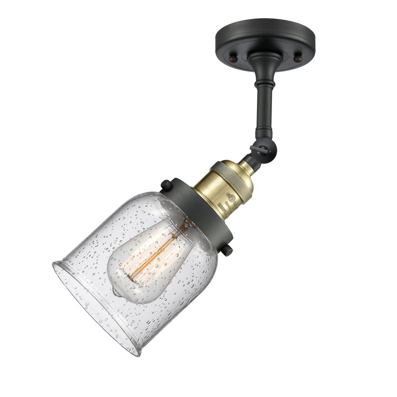 Applique murale 1 lumière 8 po Bell, Grainé, Laiton antique noir, Ampoule non incluse