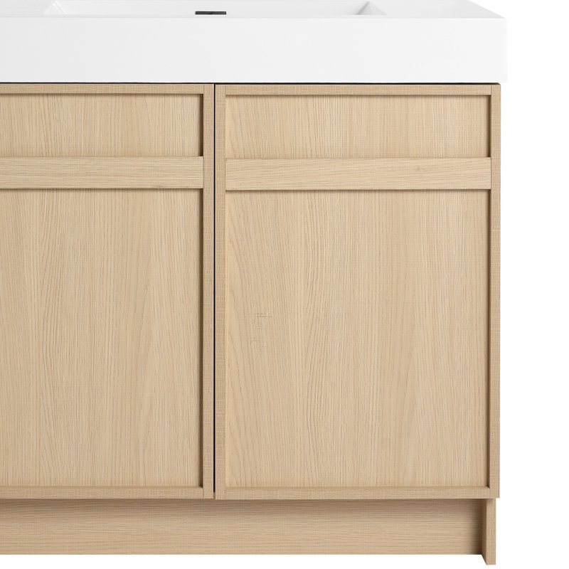 Meuble-lavabo sur pied 36 po avec plateau en résine blanche 36 po
