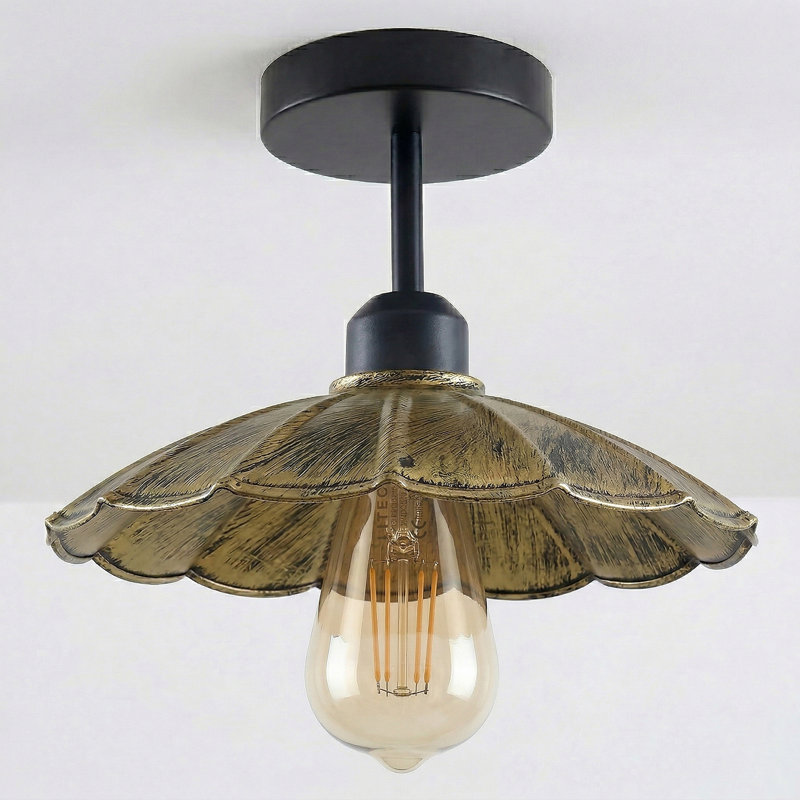 Semi Flush Mount, Yes, Brushed Brass