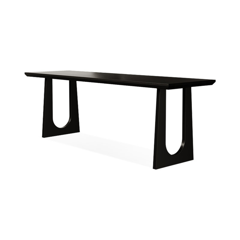 Bureau rectangulaire en bois massif noir, H 29,53 po x l 86,61 po x P 23,62 po