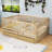 Wooden Daybed with Safety Guardrails and Convertible Split Design-720092950-720092948