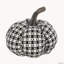 Ensemble de 2 citrouilles décoratives en tissu noir et blanc 7 x 7 x 6,7 po pour Halloween
