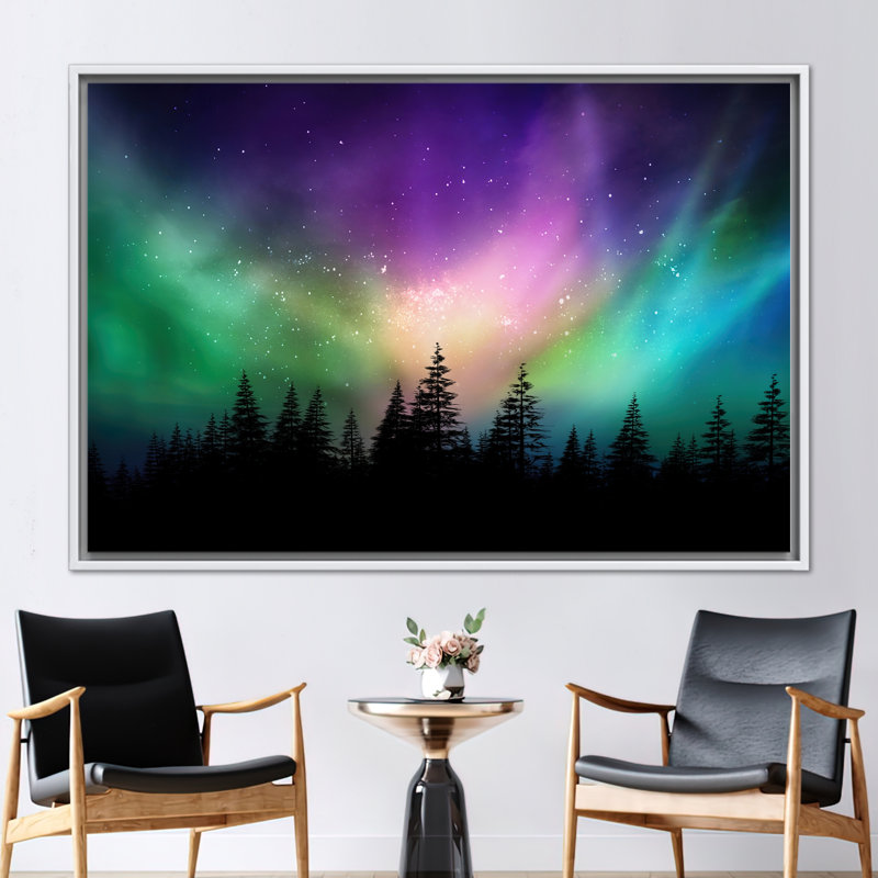 Print on Canvas, White, Framed Print without Mat, 80 cm H x 110 cm W