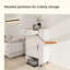 Robot aspirateur avec roulettes, support de rangement pour robot avec portes et tiroirs, table d'appoint pour salon, bureau personnel, cuisine - blanc antique