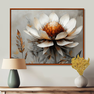 «The Winter Wild Thistle Bloom III - Thistle», reproduction d'art sur toile encadrée