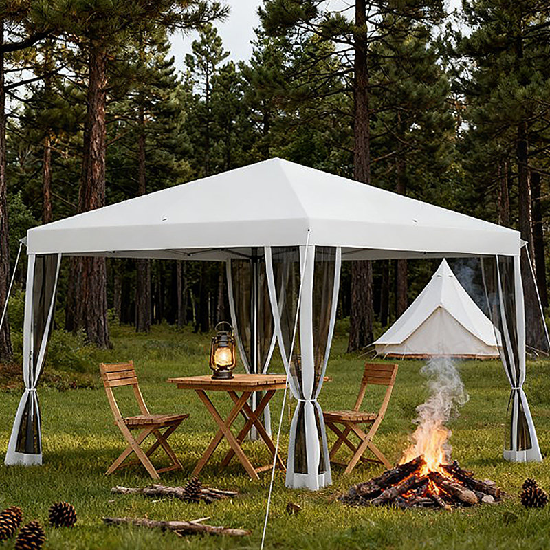 Pop Up Canopy,Outdoor Pop-Up Canopy with Sidewalls, Mesh Walls, Instant Setup