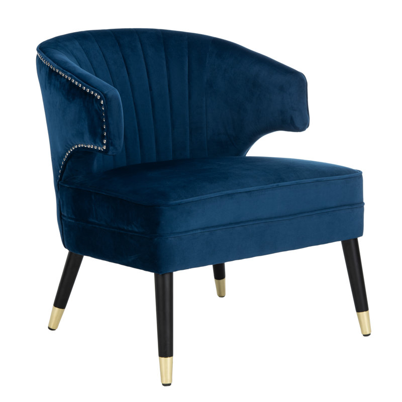 Fauteuil en velours de 26,8 po Velveteen, Velours bleu marine