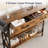 Modern Console Table with 2 Drawers, 2 Shelves, Storage Basket & Hooks - Ideal for Entryway or Behind Sofa-2096046721