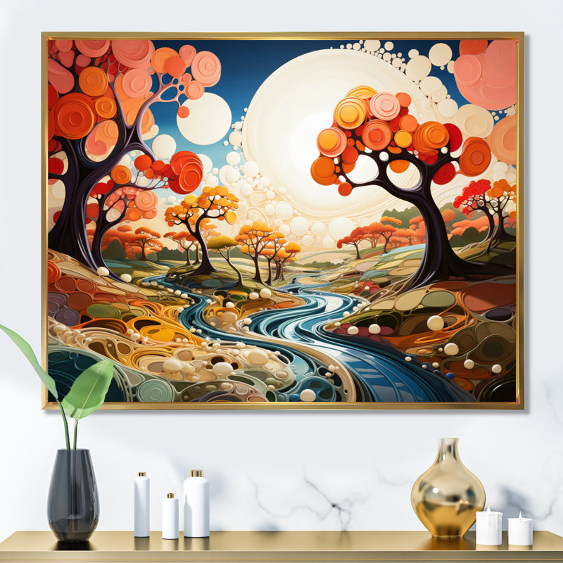Biomorphism Organic Forms I sur toile, Cadre flottant doré, H 12 po x l 20 po x P 1 po