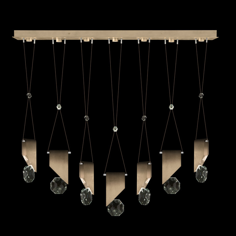 Luminaire suspendu linéaire l 60 po avec charme Aria 1, Bronze ombré doux