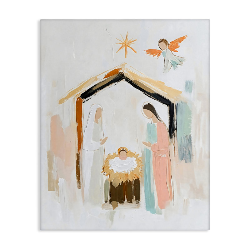 Toile abstraite de la Sainte Nativité, design par Creative Studio, H 20 po x l 16 po