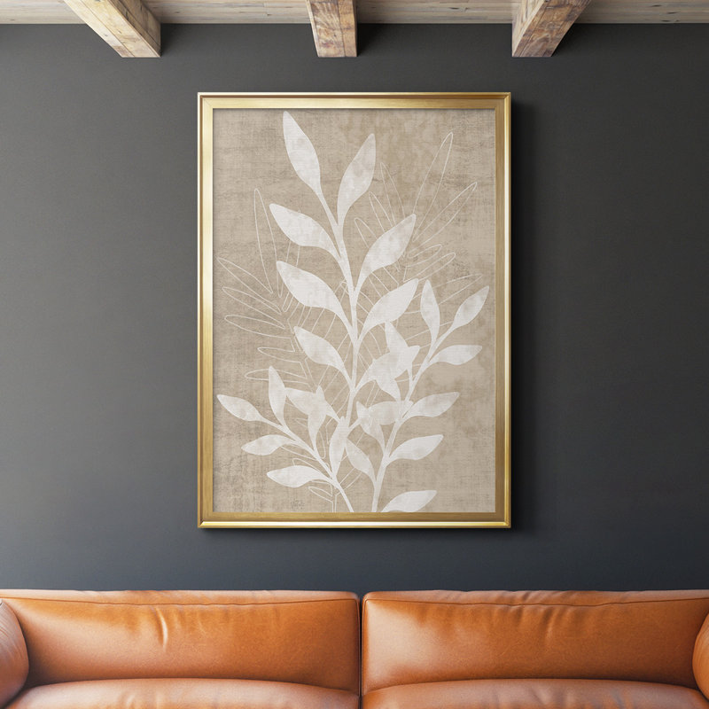 Toile encadrée de qualité supérieure Foliage Retreat II - prête à être accrochée, L 26,5 po x H 36,5 po, Or
