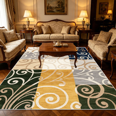 Tapis à motif géométrique damassé en patchwork de 1 pièce, doux et confortable, facile à entretenir, lavable à la machine, convient pour le salon, la chambre à coucher, la salle à manger, le vestibule, le bureau personnel, le patio, le balcon, la décoration intérieure et extérieure.