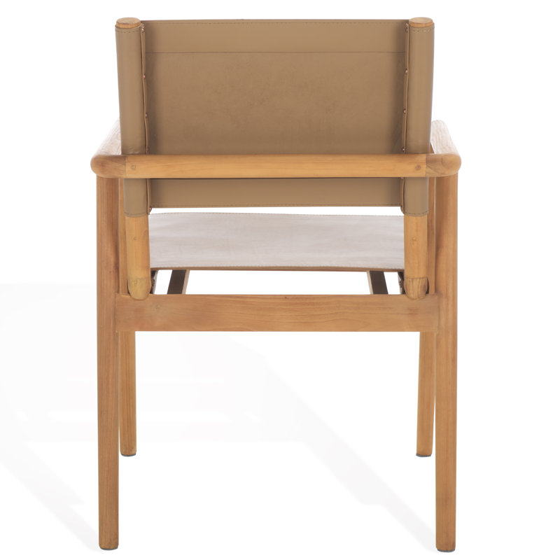 Hutson Leather Upholstered Dining Arm Chair, Natural