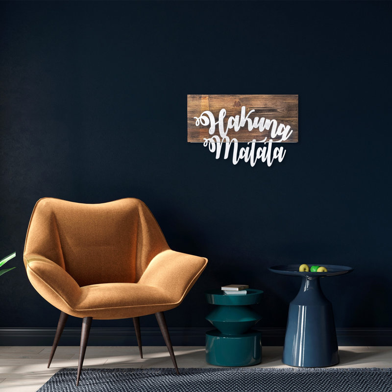 Élégant accessoire mural décoratif en bois, noyer et argent, 14,9 po x 22,8 po | 50% bois véritable (épaisseur: 1,2 po) et 50% métal (épaisseur: 0,06 po) | Fixation murale, variations de couleurs uniques pour une décoration intérieure élégante