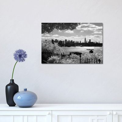 1970s View of Midtown Manhattan Skyline Silhouette form New Jersey New York City New York USA 1 Piece Wrapped Canvas Wall Art