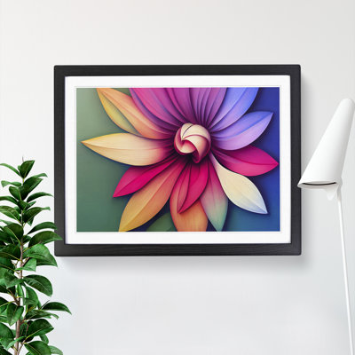 Vibrant Modern Flower Art Abstract - Framed Print