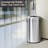 EKO 16-Gallon Round Stainless Steel Open Top Trash Can, Large Commercial Waste Bin With Detachable Lid And Carrying Handle, Brushed Metal Garbage Bin For Home, Office, Restaurant, Restroom