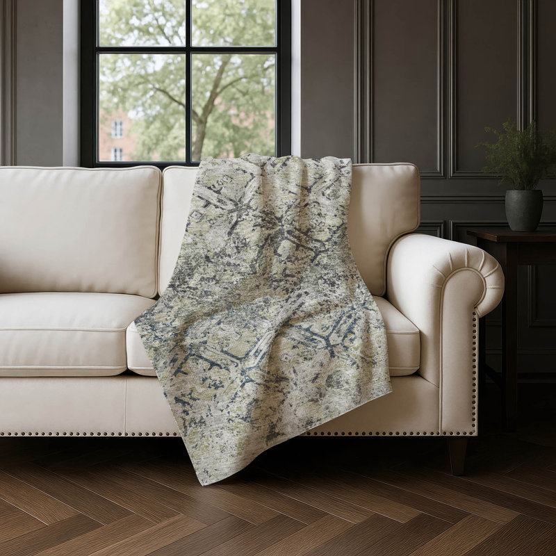 Jeté en laine Sherpa ASB768 Addison, Argent argent