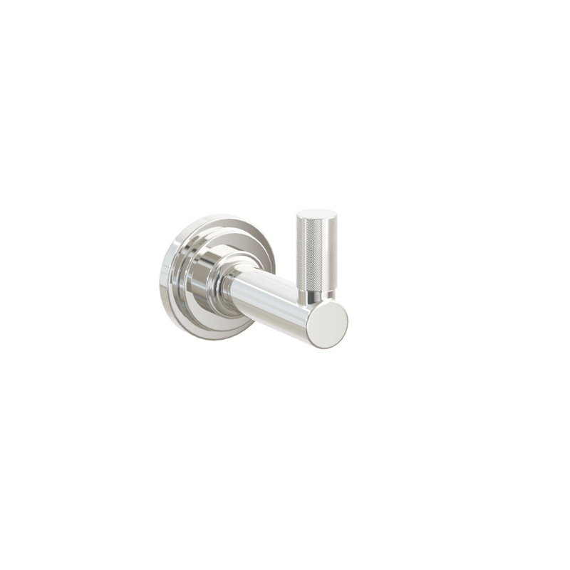 Emtek Select Single Hook w/ Step Disc Rosette, Round Stem & Knurled Tip, Polished Nickel