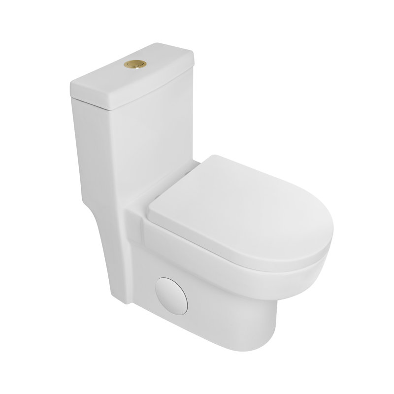 28.94" H Golden Flush Button 1.1/1.6 GPF Comfort Height Classic  Water-Saving Super Quite Flushing Floor Mounted One-Piece Toilet, Soft Close