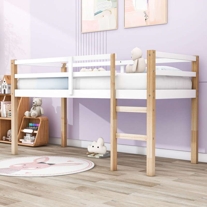 Lit mezzanine simple avec rangement spacieux et échelle