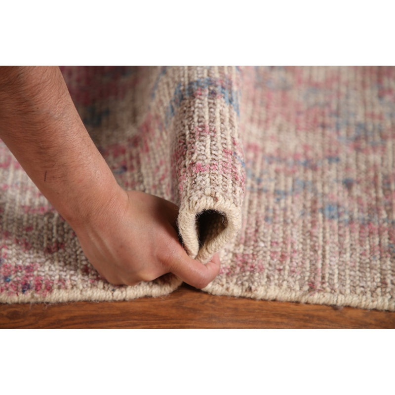 Tapis abstrait en laine fait à la main