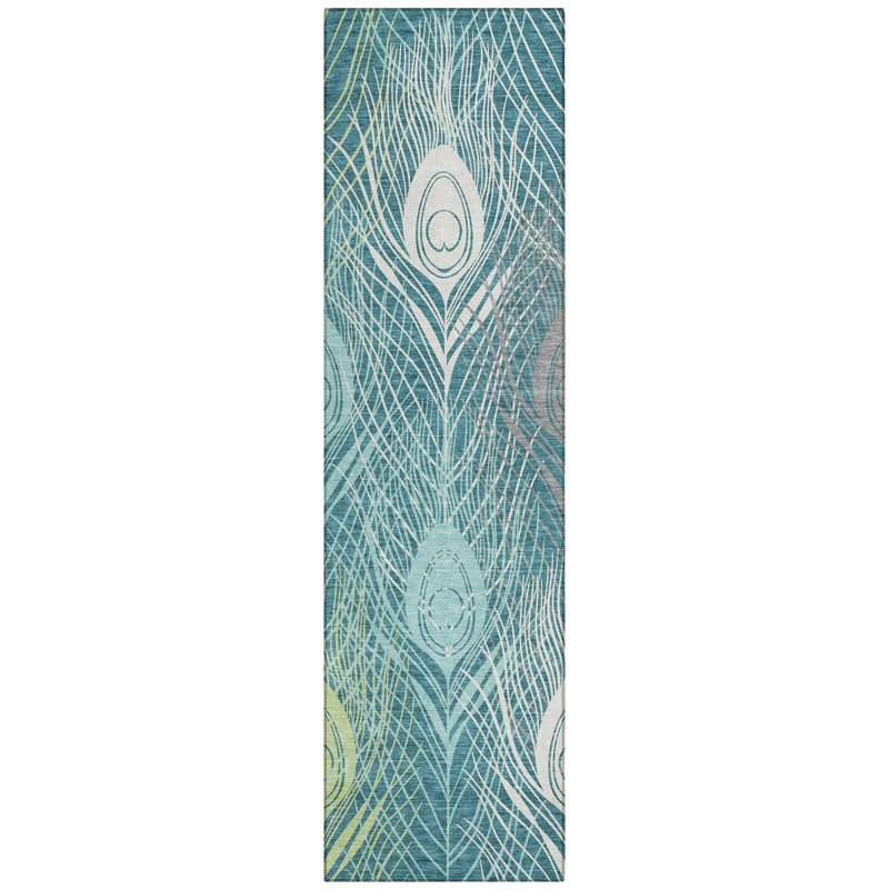 Machine Washable Indoor/Outdoor Howle ACN2273 Floral Rug, Runner 2'3" x 7'6"