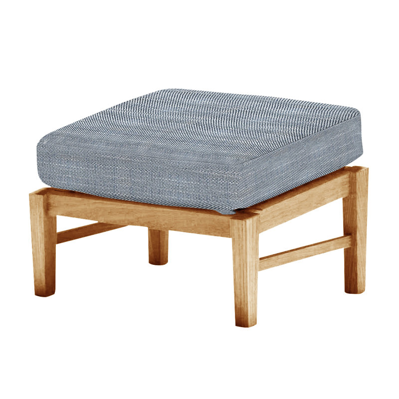 Repose-pieds Croquet - Teck naturel, Teck naturel, InsideOut® Rollo ‑ lin Chambray, Welt