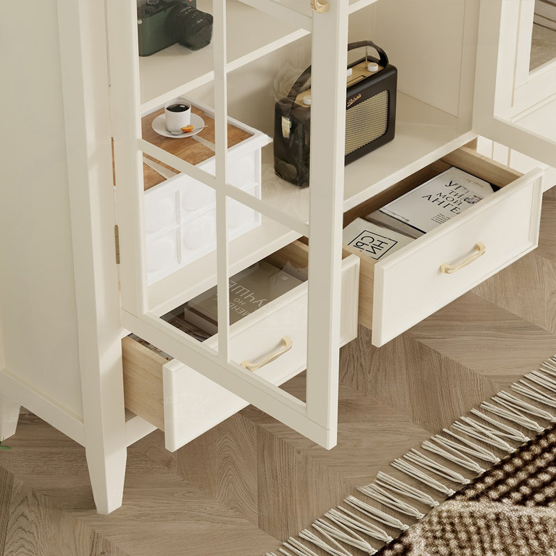 Vitrine moderne, simple et légère de luxe, Crème, crème