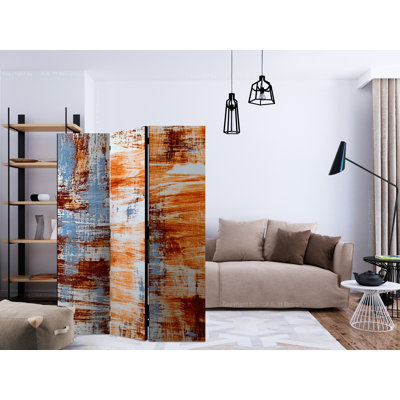 Gunthild 135cm W x 172cm H 3 - Panel Solid Wood Folding Room Divider