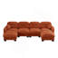 Canapé modulaire confortable en tissu de chenille plissé 4 places avec siège ergonomique en mousse haute densité, canapé modulaire en forme de U avec 2 repose-pieds, accoudoirs arrondis arrondis et 2 coussins décoratifs-453417908-453417914