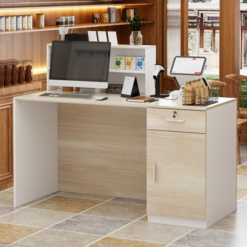 Anjila Rectangle Manufactured Wood Reception Desk
