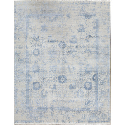 Hand-Knotted SILVER / PURPLE Area Rug