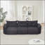 Canapé en chenille pour le salon, grand canapé 3 places moderne de 109 po avec accoudoirs épaissis, dossier rembourré, assise profonde, moelleux, confortable pour le salon, la chambre à coucher, un appartement, le bureau noir-33952776