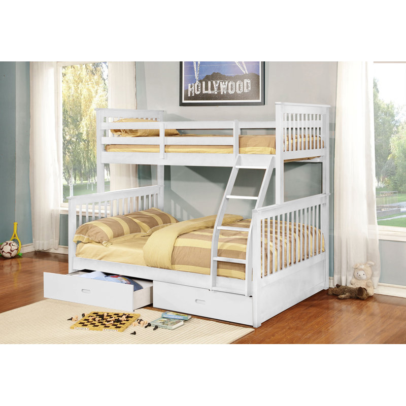 Aleta Twin Over Full Bunk Bed with Underneath Drawers