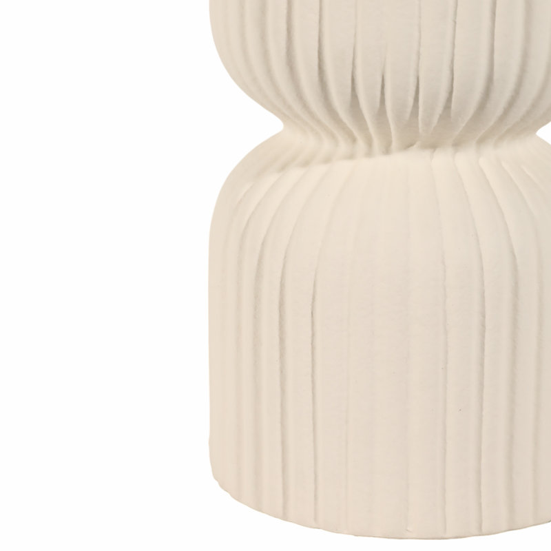 Lampe de table cylindrique cannelée en noir et blanc 22 po Latitude Run®