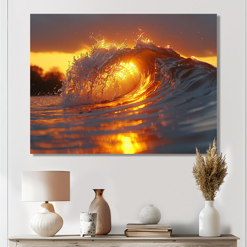 «Rosenblum - Coastal Waves», reproduction d'art murale, Métal métal, H 30 po x l 40 po x P 1,5 po