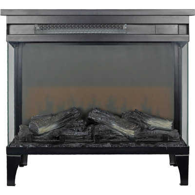 24 Inch Three Sided Glass Electric Fireplace With Feet