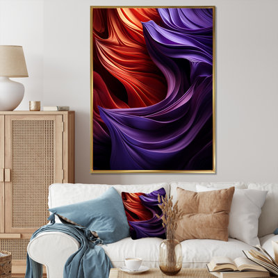 Mauve majestueux abstrait vagues I - abstrait spirales murales_106109