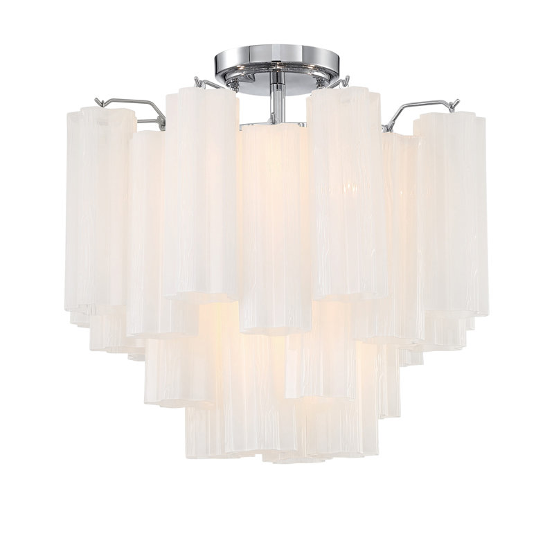 Plafonnier semi-encastré Cyonna, Chrome poli