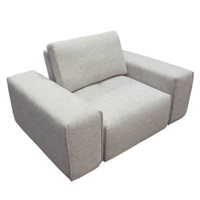 Fauteuil modulaire 1 place avec dossier réglable en tissu brun clair Jazz