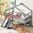 Kids Twin Loft Bed With Fun Slide & Safety Guardrails-851917165