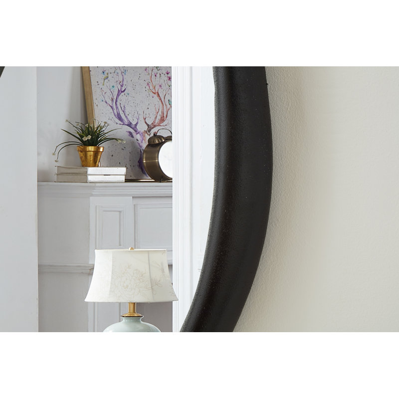 Raeana Polyresin Mirror, Black, 45" x 27.5"